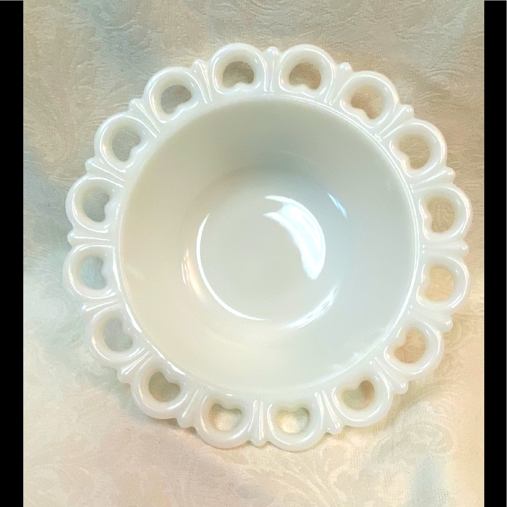 Milk glass candy bowl